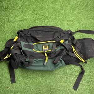 MOUNTAINSMITH Black/Yellow Lumbar Waist Fanny Day Pack Bag Hiking‎
